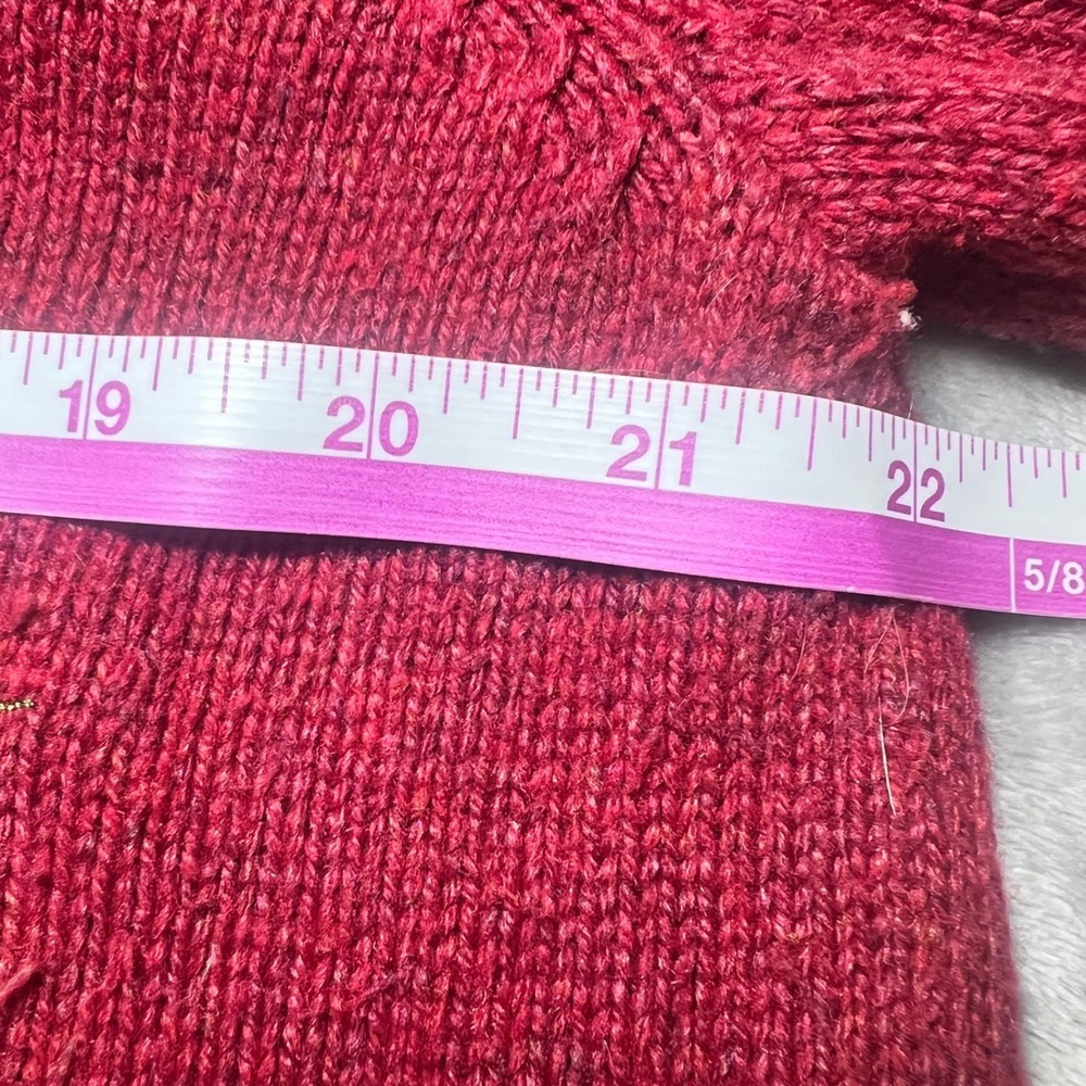 Croft & Barrow Womens Size XL Vintage Style Snowman Zip Cardigan Sweater Red - Picture 9 of 11